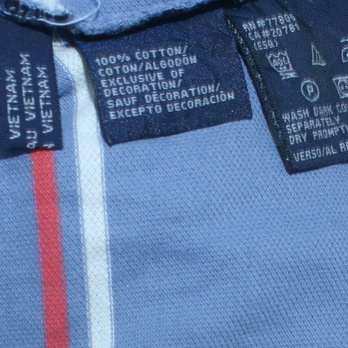 Tommy Hilfiger Men's Blue Striped Slim Fit Polo Shirt M
