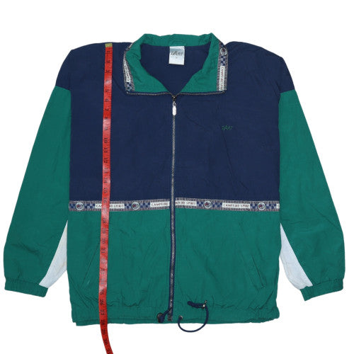 T/ART Men's XL Blue Green 90s Retro Windbreaker Jacket