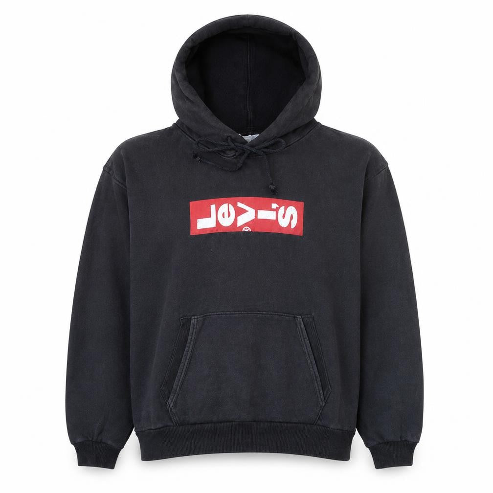 Levi's Womens Black Pullover Hoodie XXS with Logo Front