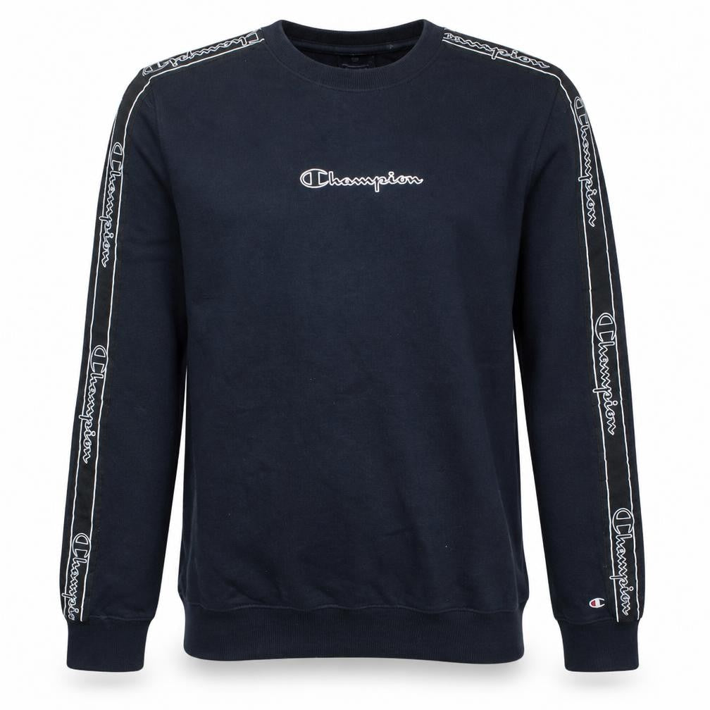 Champion Men's Black Medium Crew Neck Logo Sweatshirt