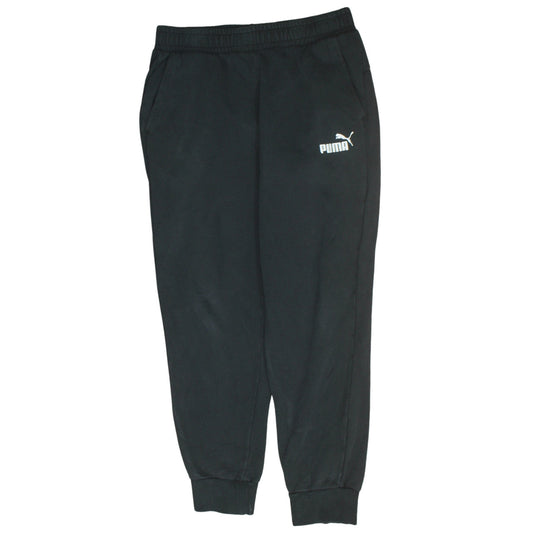 Puma Men Black Jogger Trousers L Regular Fit Elastic Waist Pocketed