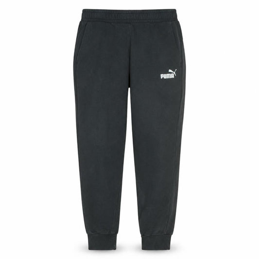 Front view of Puma Men Black Jogger Trousers L Regular Fit Elastic Waist Pocketed