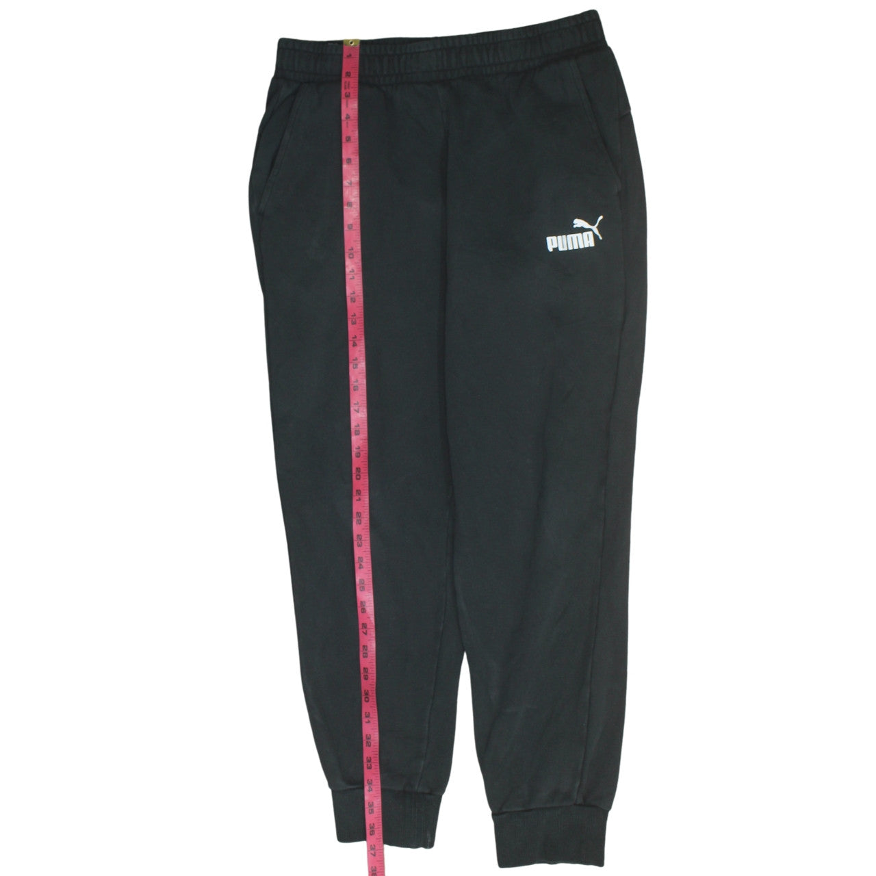 Puma Men Black Jogger Trousers L Regular Fit Elastic Waist Pocketed