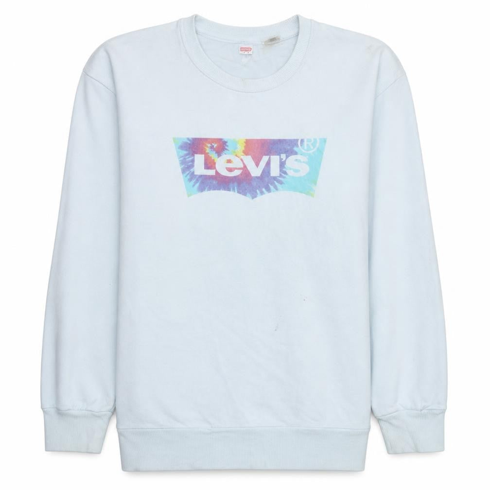 Levi's Womens White Logo Crew Neck Pullover Sweatshirt L