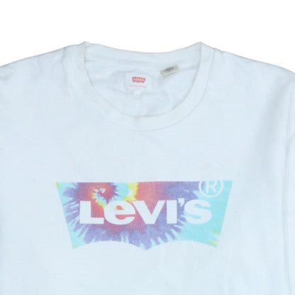 Levi's Womens White Logo Crew Neck Pullover Sweatshirt L
