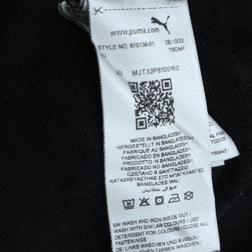 Puma Womens Black XS Full Zip Hoodie Sweatshirt Cotton Blend