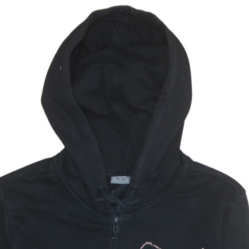 Puma Womens Black XS Full Zip Hoodie Sweatshirt Cotton Blend