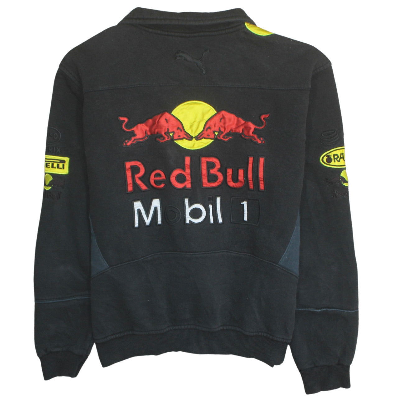 Red Bull Racing Men's Black Full Zip Fleece Sweatshirt M