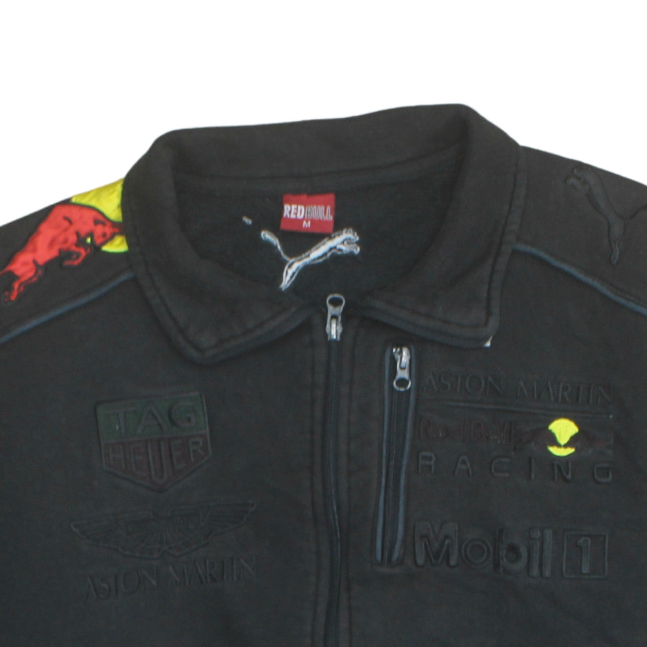 Red Bull Racing Men's Black Full Zip Fleece Sweatshirt M