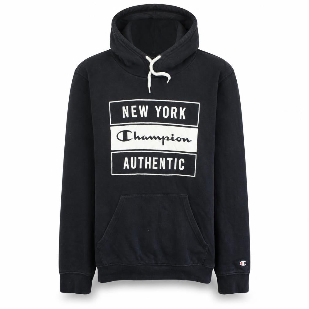 Champion Men's Black Pullover Hoodie Medium Graphic New York Authentic