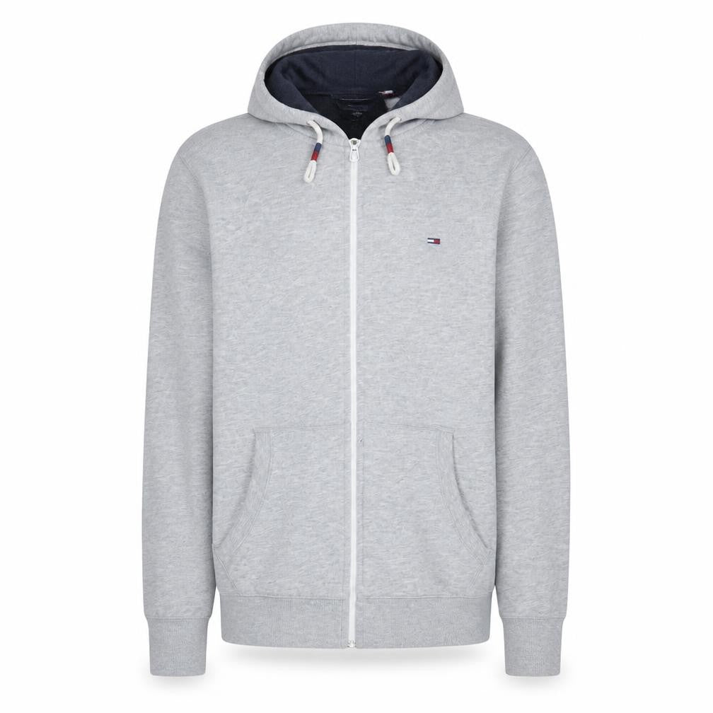 Tommy Jeans Men's Grey Full Zip Hoodie Regular Fit Size M