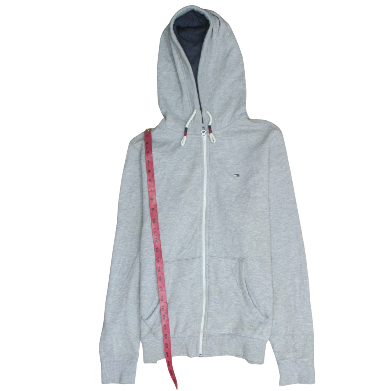 Tommy Jeans Men's Grey Full Zip Hoodie Regular Fit Size M