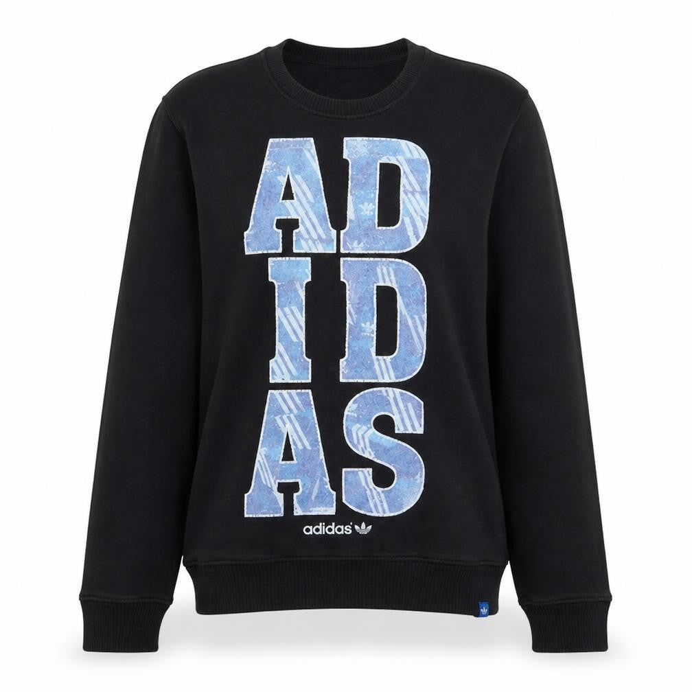 Adidas Women Black Crew Neck Pullover Sweatshirt Size M
