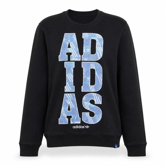 Adidas Women Black Crew Neck Pullover Sweatshirt Size M