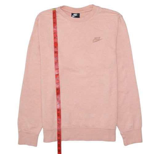 Nike Womens Pink Cotton Blend Crew Neck Pullover Sweatshirt S