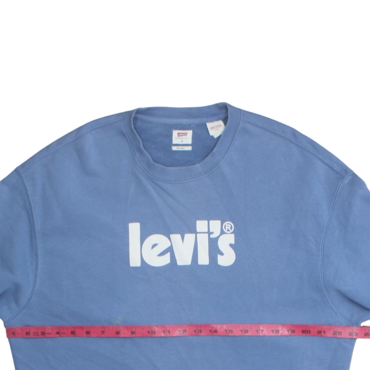 Levi's Men's Blue Relaxed Fit Crew Neck Logo Sweatshirt M