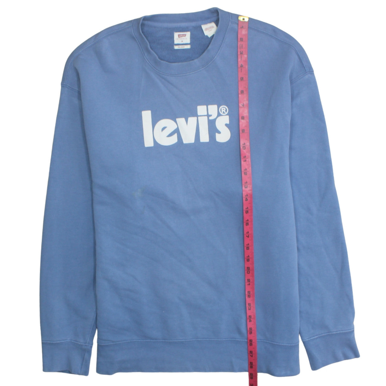 Levi's Men's Blue Relaxed Fit Crew Neck Logo Sweatshirt M