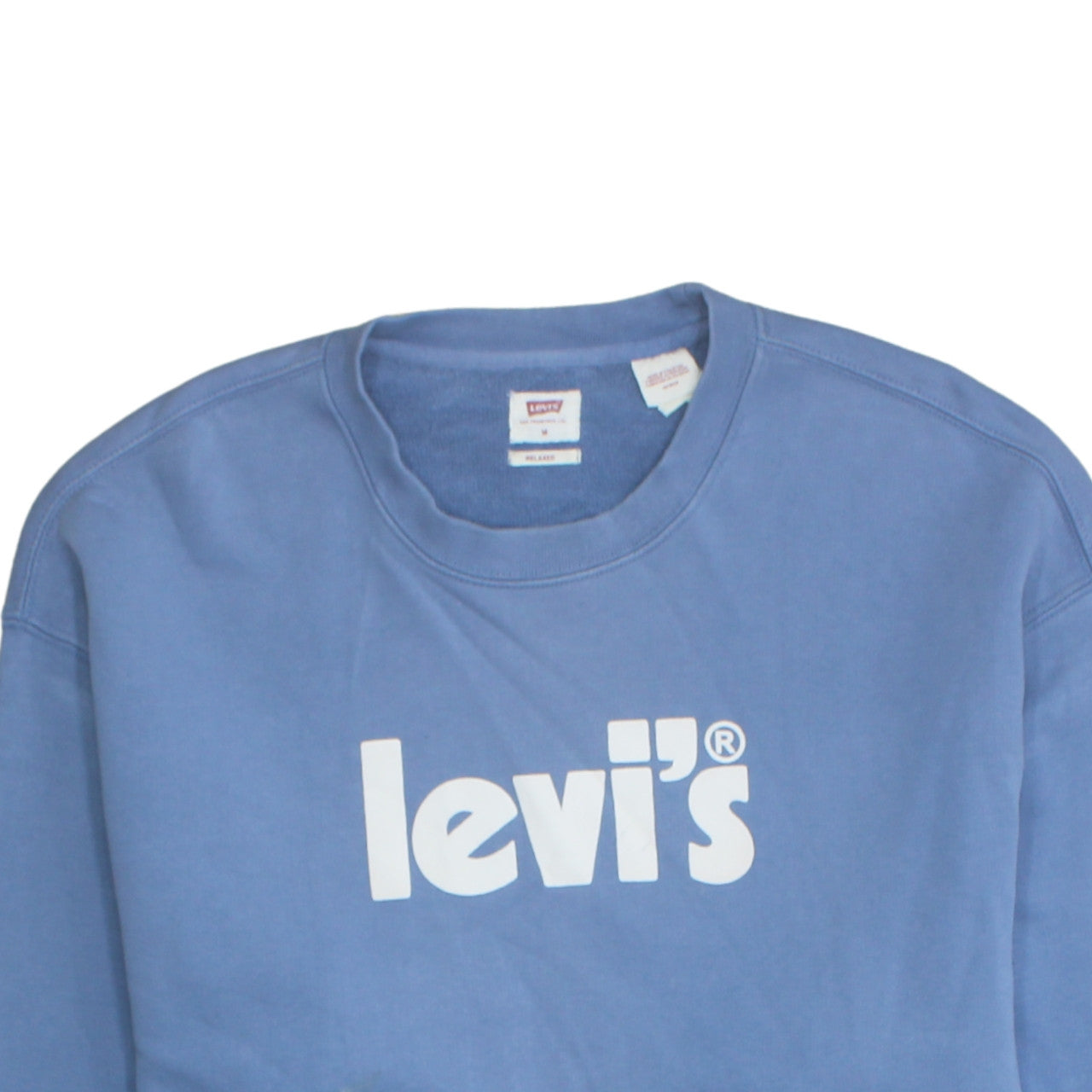 Levi's Men's Blue Relaxed Fit Crew Neck Logo Sweatshirt M