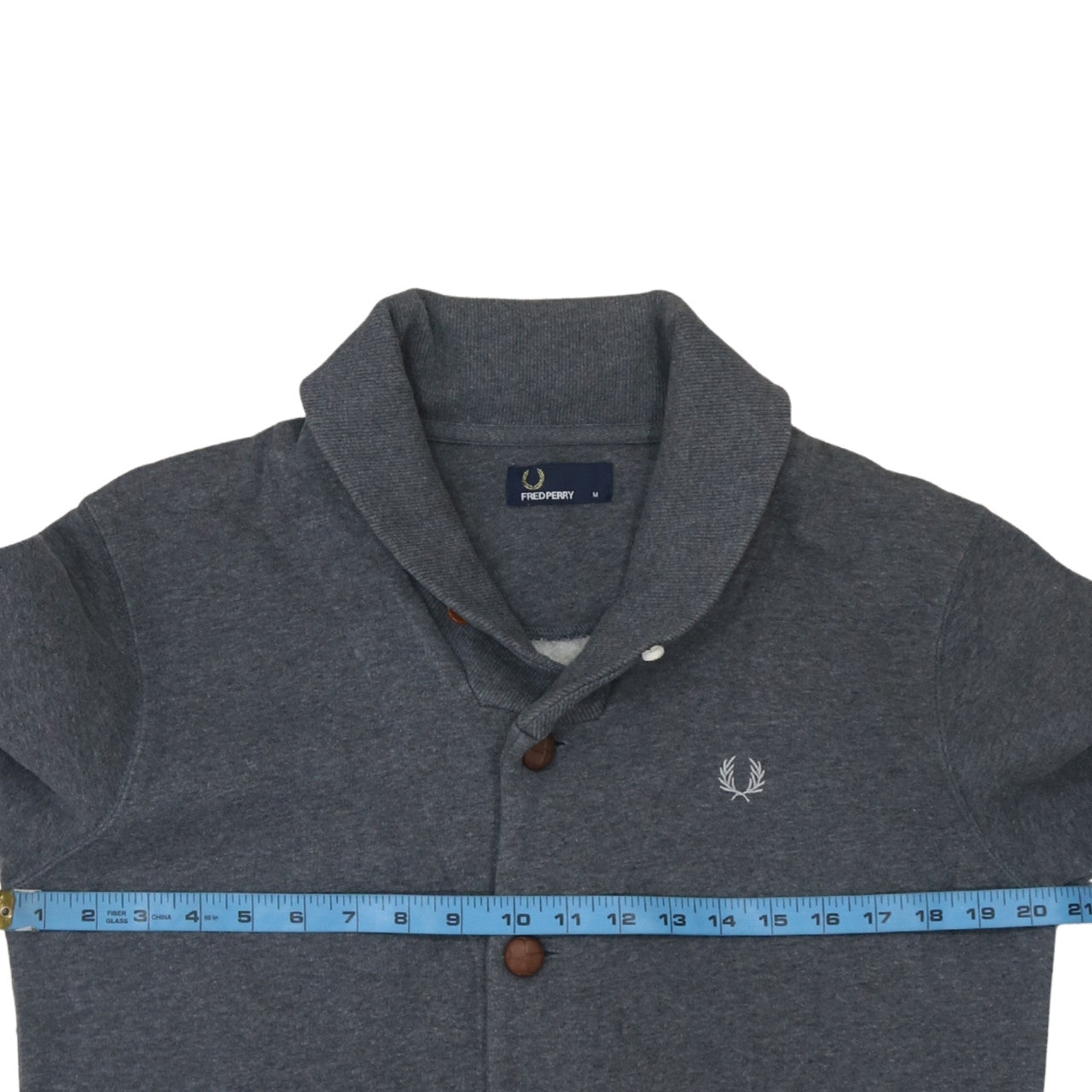 Fred Perry Men's Grey Button Cardigan Sweatshirt M