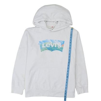 Levi's Women's White XL Pullover Hoodie with Logo Print