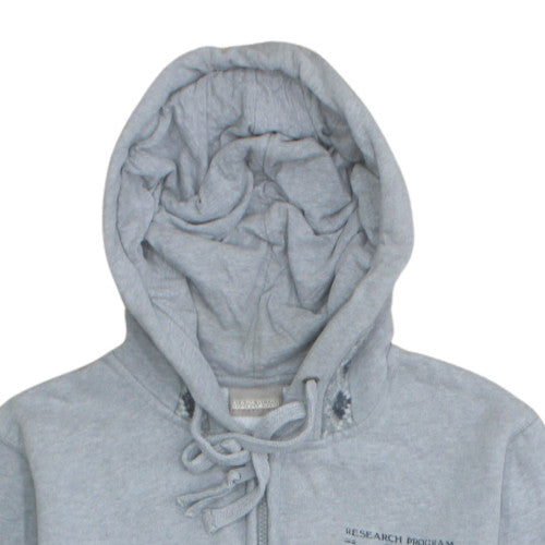 Napapijri Women Grey Full Zip Hoodie Size M Fleece Lined Casual