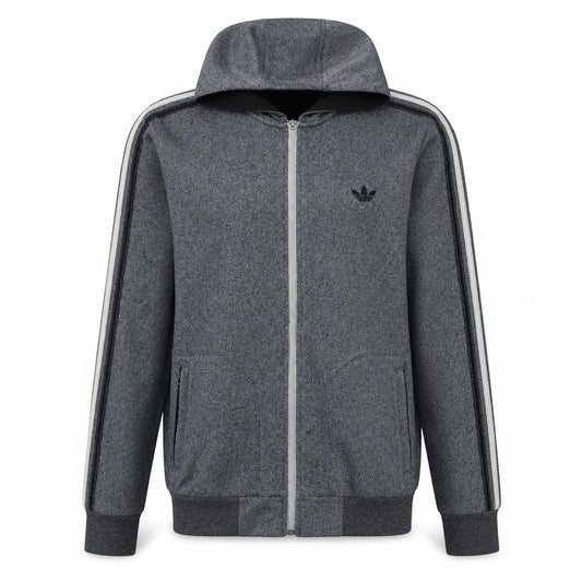 Adidas Mens Grey Full Zip Hoodie Size M Sportswear Hooded Jacket