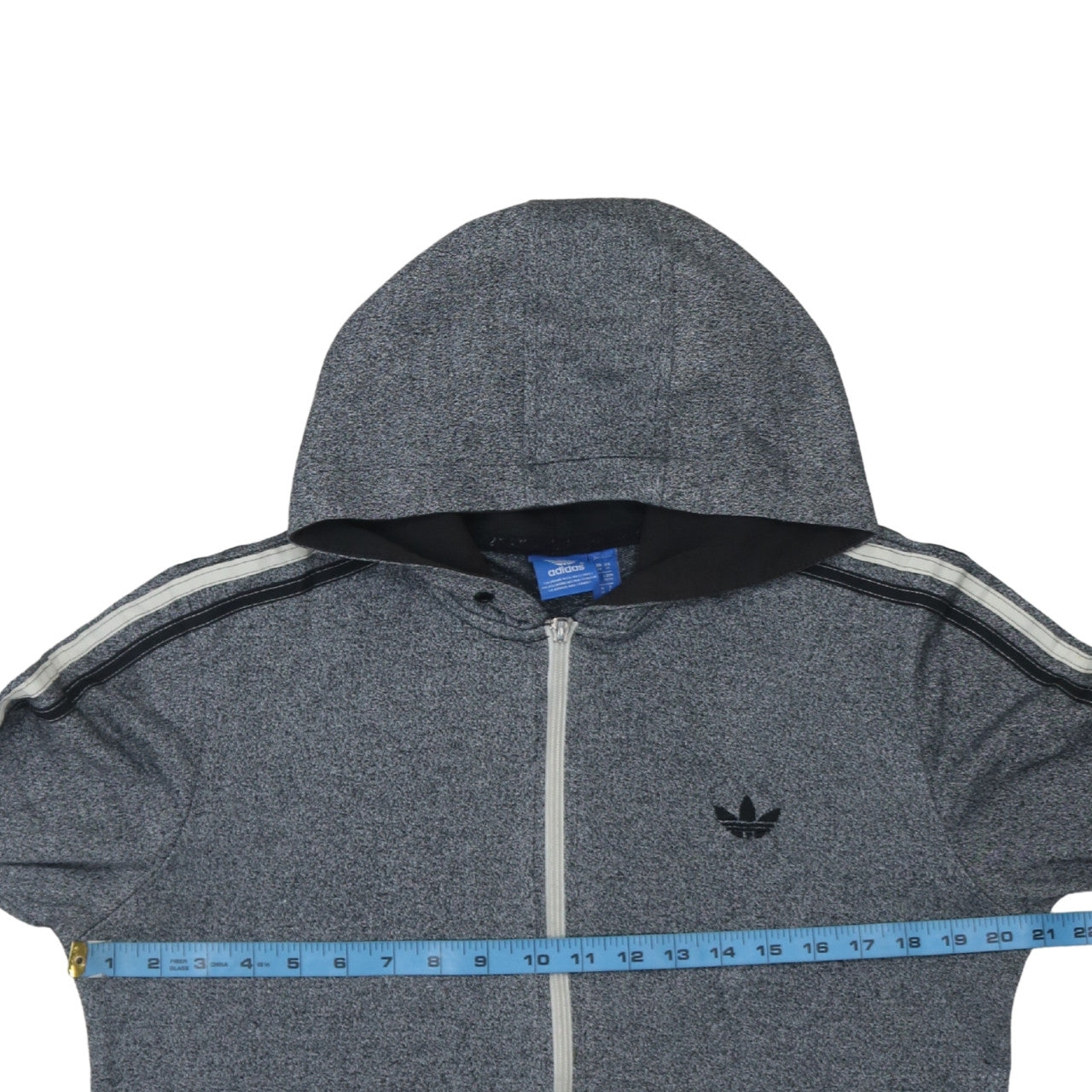 Adidas Mens Grey Full Zip Hoodie Size M Sportswear Hooded Jacket
