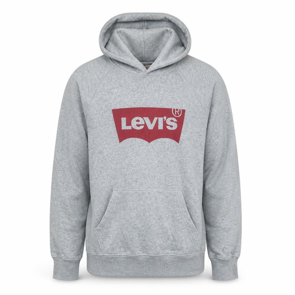 Levi's Men's Grey Pullover Hoodie S Classic Logo Fleece Sweatshirt