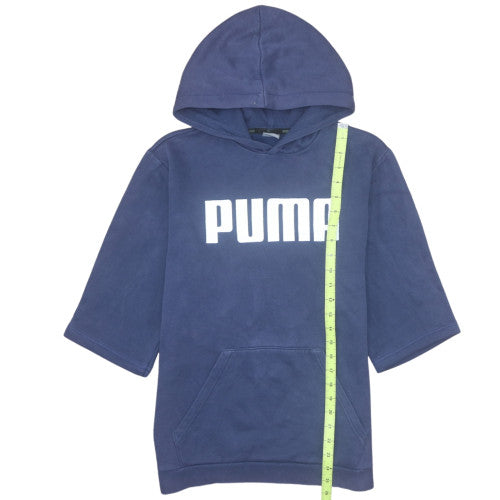 Puma Boys Blue Hoodie Short Sleeve Pullover Cotton Blend 12 Years