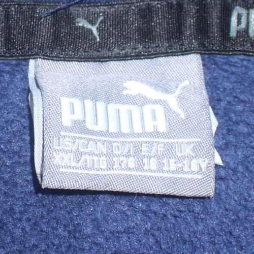 Puma Boys Blue Hoodie Short Sleeve Pullover Cotton Blend 12 Years