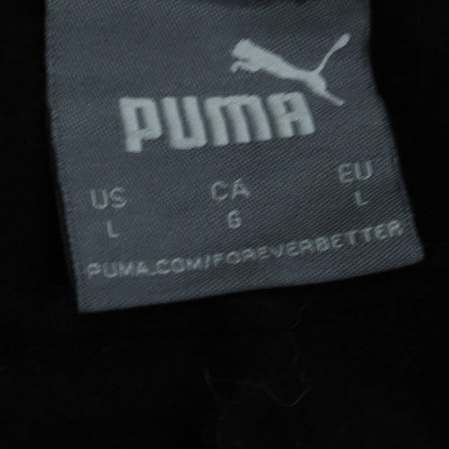 Puma Men's Black L Regular Fit Sweatpants with Logo