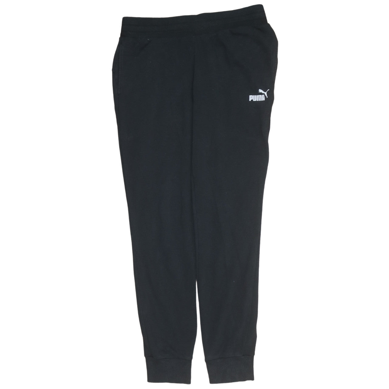 Puma Womens Black Jogger Trousers Size M Elastic Waist Cuffed