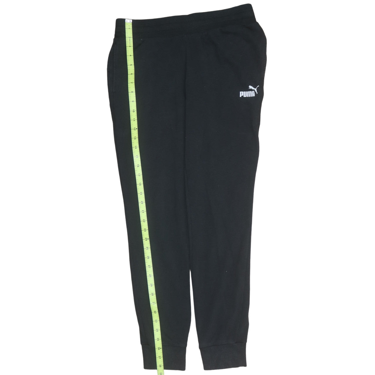 Puma Womens Black Jogger Trousers Size M Elastic Waist Cuffed