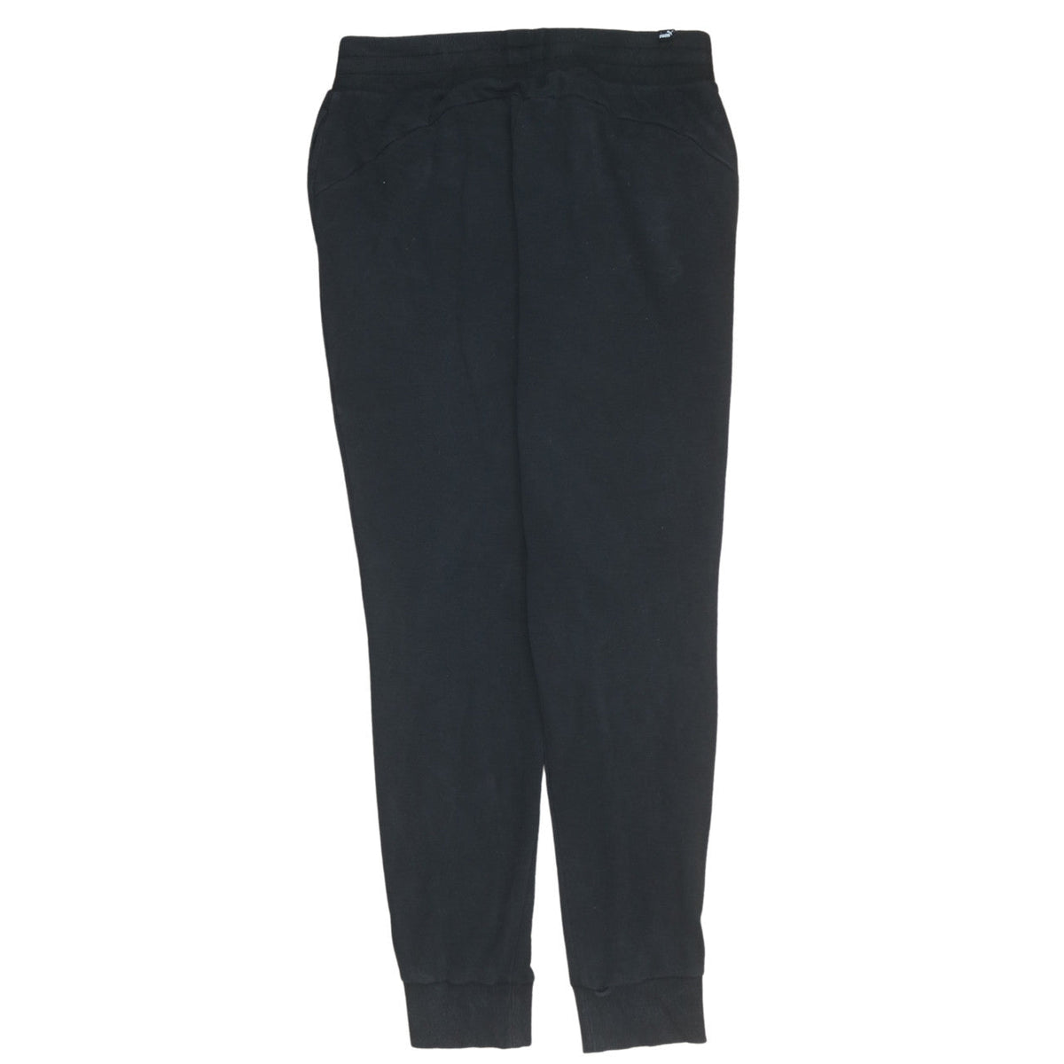 Puma Womens Black Jogger Trousers Size M Elastic Waist Cuffed