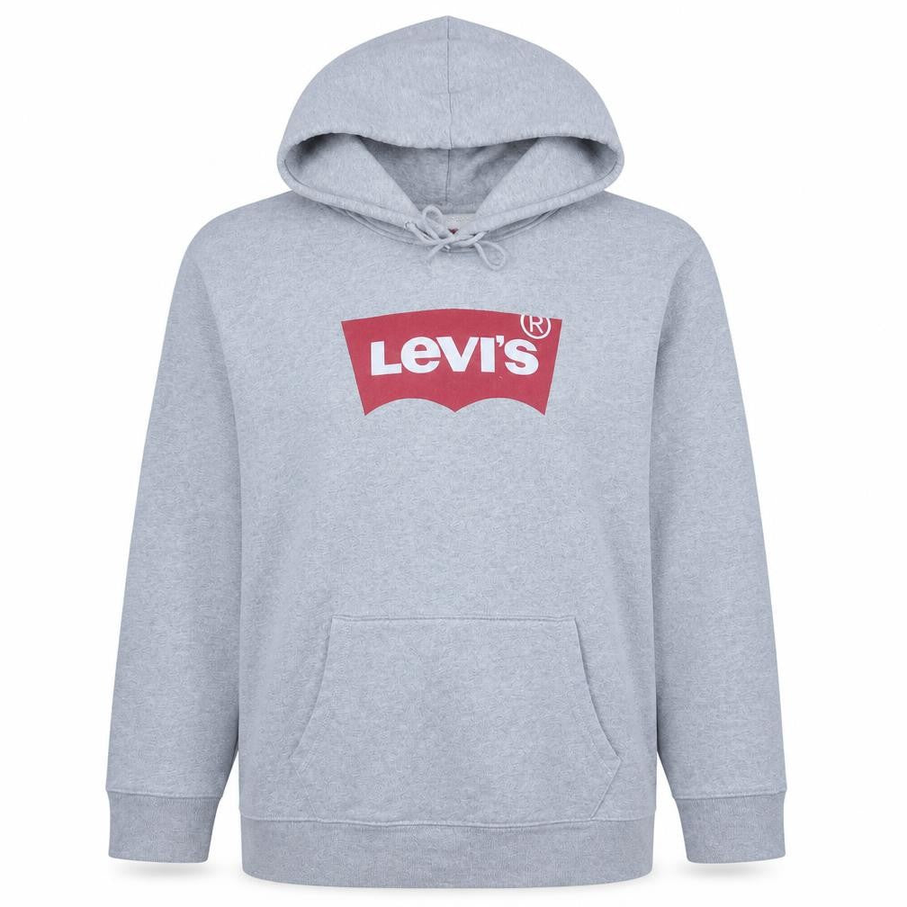 Levi's Men's Grey XL Pullover Hoodie with Logo Print