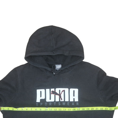 Puma Men's Black Pullover Hoodie L Logo Sports Fleece Sweatshirt