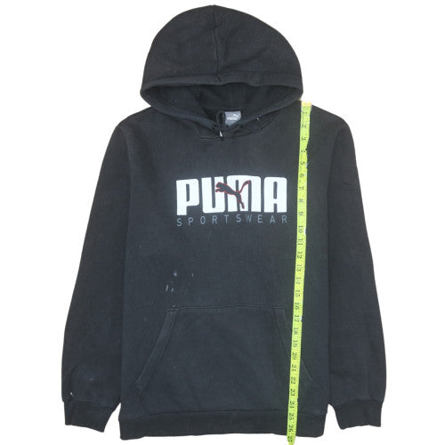 Puma Men's Black Pullover Hoodie L Logo Sports Fleece Sweatshirt
