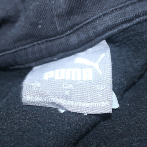 Puma Men's Black Pullover Hoodie L Logo Sports Fleece Sweatshirt
