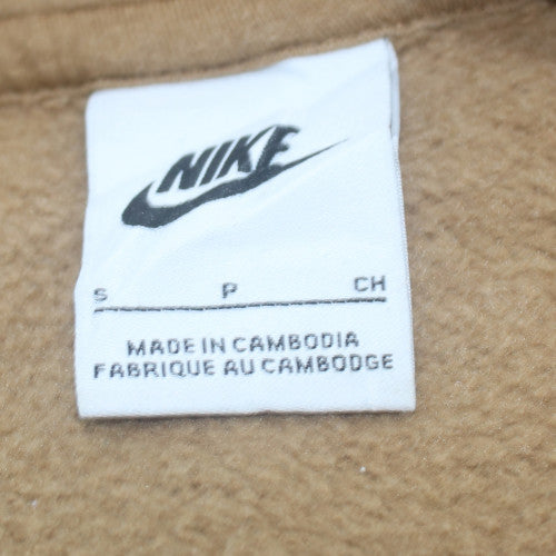 Nike Men's Beige Hoodie Pullover Fleece S Small Logo Sportswear
