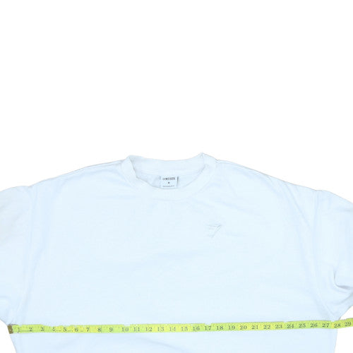 Gymshark Men's White Pullover Sweatshirt Size M Regular Fit