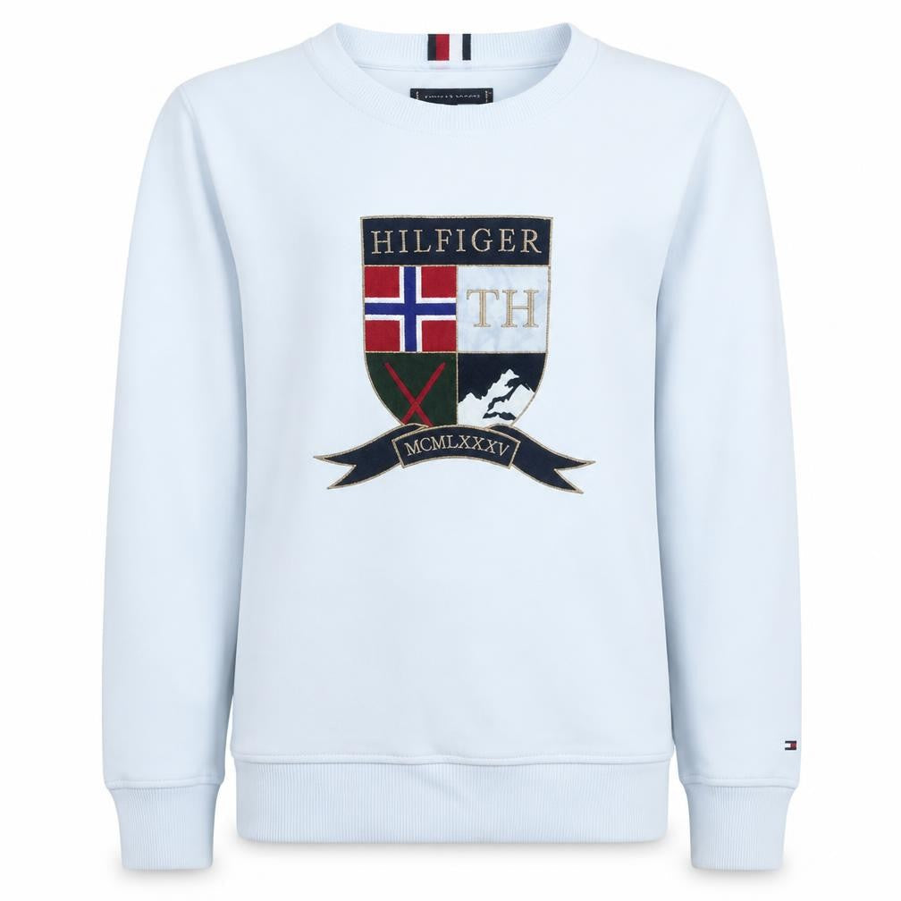 Tommy Hilfiger Boys White Pullover Crew Neck Graphic Sweatshirt Size 164