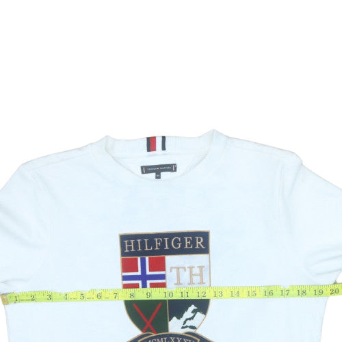 Tommy Hilfiger Boys White Pullover Crew Neck Graphic Sweatshirt Size 164