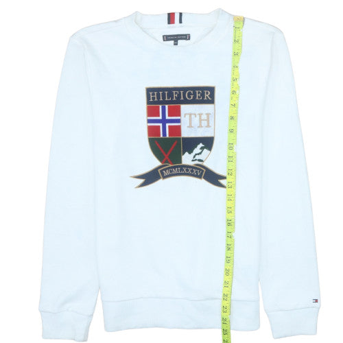Tommy Hilfiger Boys White Pullover Crew Neck Graphic Sweatshirt Size 164