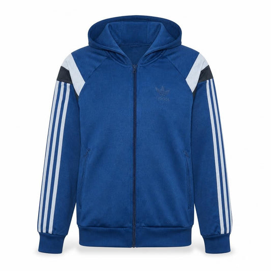 adidas Mens Blue Full Zip Hoodie Size M Sports Retro Jacket