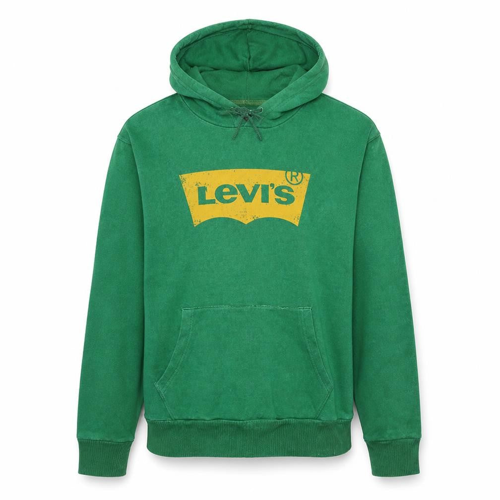 Levi's Men's Green Pullover Hoodie Medium Graphic Logo Sweatshirt