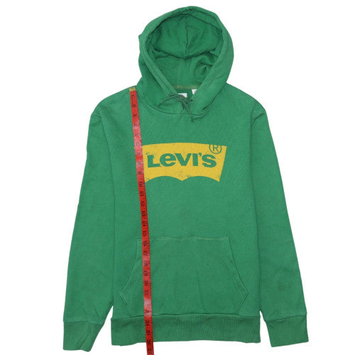 Levi's Men's Green Pullover Hoodie Medium Graphic Logo Sweatshirt