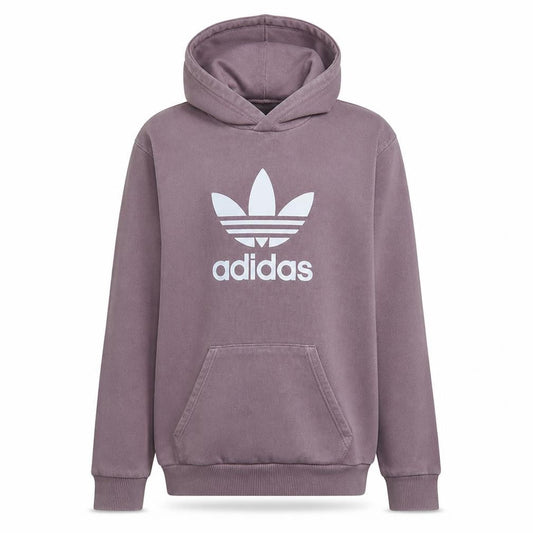 adidas Mens Purple Pullover Hoodie M Logo Fleece Sweatshirt