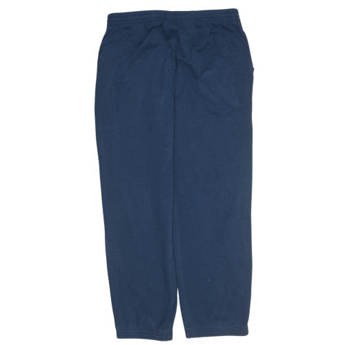 Reebok Men Blue Large Fleece Sweatpants Elastic Waist Casual