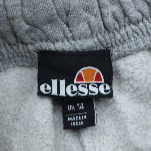 Ellesse Womens Grey Size 14 Sweatpants Fleece Elastic Waist Joggers