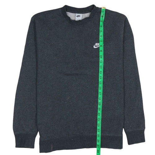 Nike Mens Grey Pullover Sweatshirt L Regular Fit Crew Neck Logo